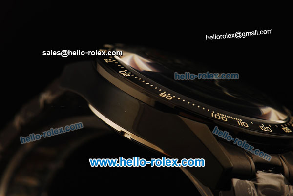 Tag Heuer Carrera Calibre 16 Chronograph Quartz Movement PVD Case with PVD Bezel and PVD Strap - Click Image to Close